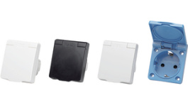 239616000, Socket 1-gang 60 x 50 x 30 mm 10/16 A F (CEE 7/4) Black, SCHNEIDER ELECTRIC