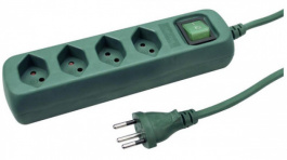 20 600414S, Multiple socket outlet, 1 Switch, 4xCH/T13, 1.4 m, Type 12, Steffen
