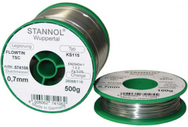 FLOWTIN/TSC/KS100, 574600, Solder wire Sn95/Ag4/Cu1 100 g 0.3 mm, Stannol