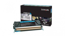X748H1CG, Toner Cartridge, 10000 Sheets, Cyan, Lexmark