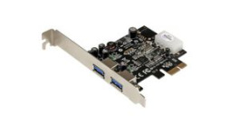 PEXUSB3S25, PCI Express USB-A Card Adapter with LP4 Power, 2x USB 3.0, PCI-E x1, StarTech.com