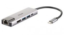 DUB-M520, Hub, USB 3.0, Silver, D-Link