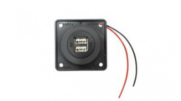 926022505, Wall Outlet INTEGRO 2x USB Flush Mount 2.5A 12V Black, Berker