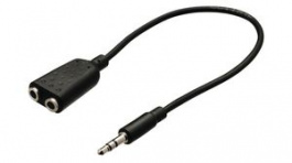 CAGB22100BK02, Stereo Audio Cable 3.5 mm Jack Plug - 2x 3.5 mm Jack Socket 200mm, Nedis (HQ)