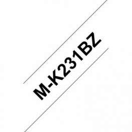 MKE-231BZ, Label Tape 12 mm Black on White 8 m, Brother