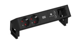 902.602, Desk Outlet with Custom Module DESK 2 2x DE Type F (CEE 7/3) Socket/2x USB - GST18i3 Plug 200mm, Bachmann