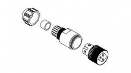 1200750018, Circular Metric Connectors 3P MALE DUAL KEYWAY PG9, Molex