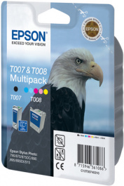 T007401BA, Ink T007 T008 black multicoloured, Epson