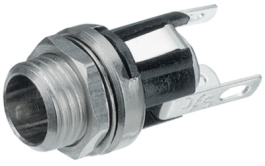 722A, Гнездо; питания DC; "папа"; на панель; пайка; 5,5мм; 2,1мм, Switchcraft