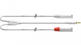 CFY 3 WMM-LONG-SNOW, Y-Adapter Cable, 1 x Jack Plug Stereo 3.5 mm, Cordial