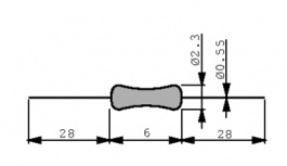 CFR-25RD14S 82 Ohm, Carbon film resistor 82 Ohm +- 5 %, YAGEO