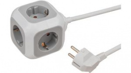 1150090, Distribution Cube 4x Type F (CEE 7/3) - Type F (CEE 7/4) White 1.4m, Brennenstuhl