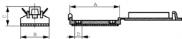 FKH50A-HIR-BK-C1, Flat Cable Clamp 56.5 mm x 25 mm, 3.1 mm Black Polyamide 6.6, HellermannTyton