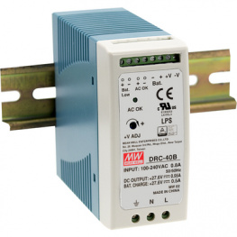 DRC-40B, Switched-Mode Power Supply Adjustable, 27.6 VDC/950 mA, 30 W, MEAN WELL
