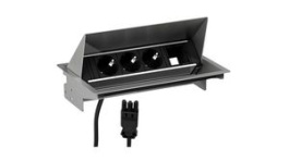 900.400, Desk Outlet with Custom Module CONEO 3x DE Type F (CEE 7/3) Socket - GST18i3 Plug 200mm, Bachmann