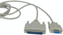 RND 765-00046, D-Sub Cable 9-Pin Female - 25-Pin Male 3 m Grey, RND Connect