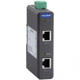 INJ-24-T, PoE Injector -40...75 °C RJ45 10/100/1000, Moxa