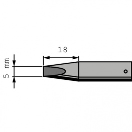 832VDLF, Soldering Tip Chisel shaped 5.0 mm, 5.0 mm, Ersa