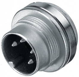 09 0319 00 05, Panel-mount plug, 680 series 5-pole poles 5 - 180deg. (stereo) 5 a 250 vac/vdc, Binder