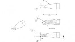 SFP-WV20, Soldering Rework Cartridge Hoof / 60° / Bevelled 2.0 mm 390 °C, Metcal