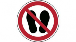 824977, ISO Safety Sign - Do Not Walk or Stand Here, Round, Black / Red on White, Polyester, 1pcs, Brady