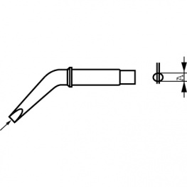 CT2 EX8, Soldering Tip Chisel-shaped, curved 7.0 mm 425 °C, Weller
