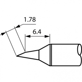 STTC-147P, Soldering Tip Conical / Bevelled / 60° 390 °C, Metcal