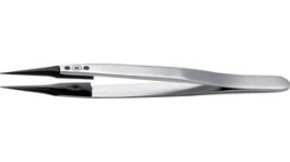 5SVR.SA.1, Plastic Replaceable Tip Tweezers Stainless Steel Straight/Fine 130mm, Ideal-Tek