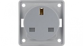 962622506, Wall Outlet INTEGRO 1x UK Type G (BS1363) Socket Flush Mount 13A 250V Grey, Berker