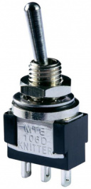 MTE 106E, Miniature Toggle Switch, On-Off-On, Soldering Lugs, Knitter-switch