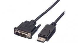 11.04.5610, DisplayPort-DVI (24+1) Cable m-m Black 2 m, Roline