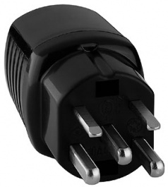 8825.T25.60, Mains plug Suisse T25 Black Switzerland, Type 25, Feller CH