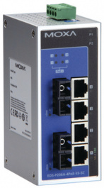 EDS-P206A-4POE-SS-SC-T, Switch 4x 10/100 PoE 2x 100FX SC/SM -, Moxa