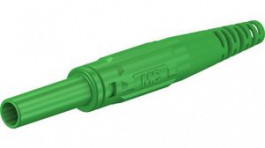 66.9155-25, In-Line Safety Socket 4mm Green 32A 1kV Nickel-Plated, Staubli (former Multi-Contact )