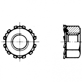 136403, Serrated Lock Nut with M-thread M3, -