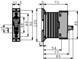 3RF2310-1AA45, Реле: полупроводниковое; Uупр: 4?30ВDC; 10А; 48?600ВAC; DIN, Siemens