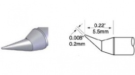 UFC-7CN5502R, Soldering Tip Bent, Conical 0.2mm, Metcal