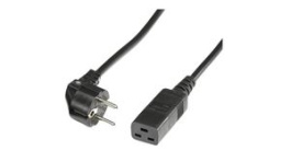 352.175, Mains Cable Type F (CEE 7/7) - IEC 60320 C19 3m, Black, Bachmann