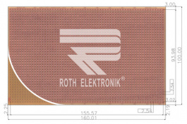 RE512-HP, Prototyping board Phenol hard-paper FR2, Roth Elektronik