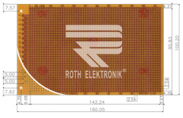 RE220-HP, Laboratory card Phenol hard-paper FR2, Roth Elektronik