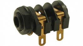 CL11607, Гнездо; Jack 6,35мм; "мама"; mono; с двойным выключателем; пайка, Cliff