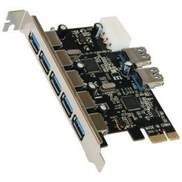 EX-11087, PCI-E x1 Card7x USB 3.0, Exsys