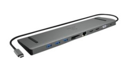 IB-DK2106-C, USB-C Docking Station, 2x HDMI/3.5 mm Combo Jack/3x USB 3.0/USB-C/MicroSD/SD-Card/RJ45/VGA, ICY BOX