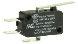 V15H22-CZ100A02-K, Микропереключатель SNAP ACTION; с рычагом; SPDT; 22A/250ВAC, Honeywell