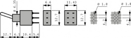1B23-NF4PCAE, Miniature Toggle Switch, On-Off-On, Soldering Pins, Straight, Eledis