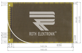 RE220-LFDS, Laboratory card FR4 epoxy heat tin-plated, Roth Elektronik