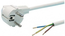 RND 465-00956, Mains Cable Type F (CEE 7/4) - Open End Connector 2m White, RND Connect