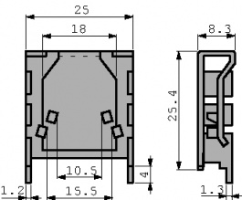 FK 224 MI-220-1, Радиатор: прессованный; TO218,TO220; L:25,4мм; W:25мм; H:8,3мм, Fischer Elektronik