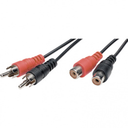 AC9-1,5M/BK-R, Extension cable audio stereo cinch 1.5 m Black, ELFA производитель