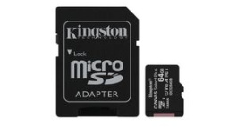 SDCS2/64GB-2P1A, Memory Card, 2-Pack microSDXC 64GB UHS-I/U1/V10, Kingston